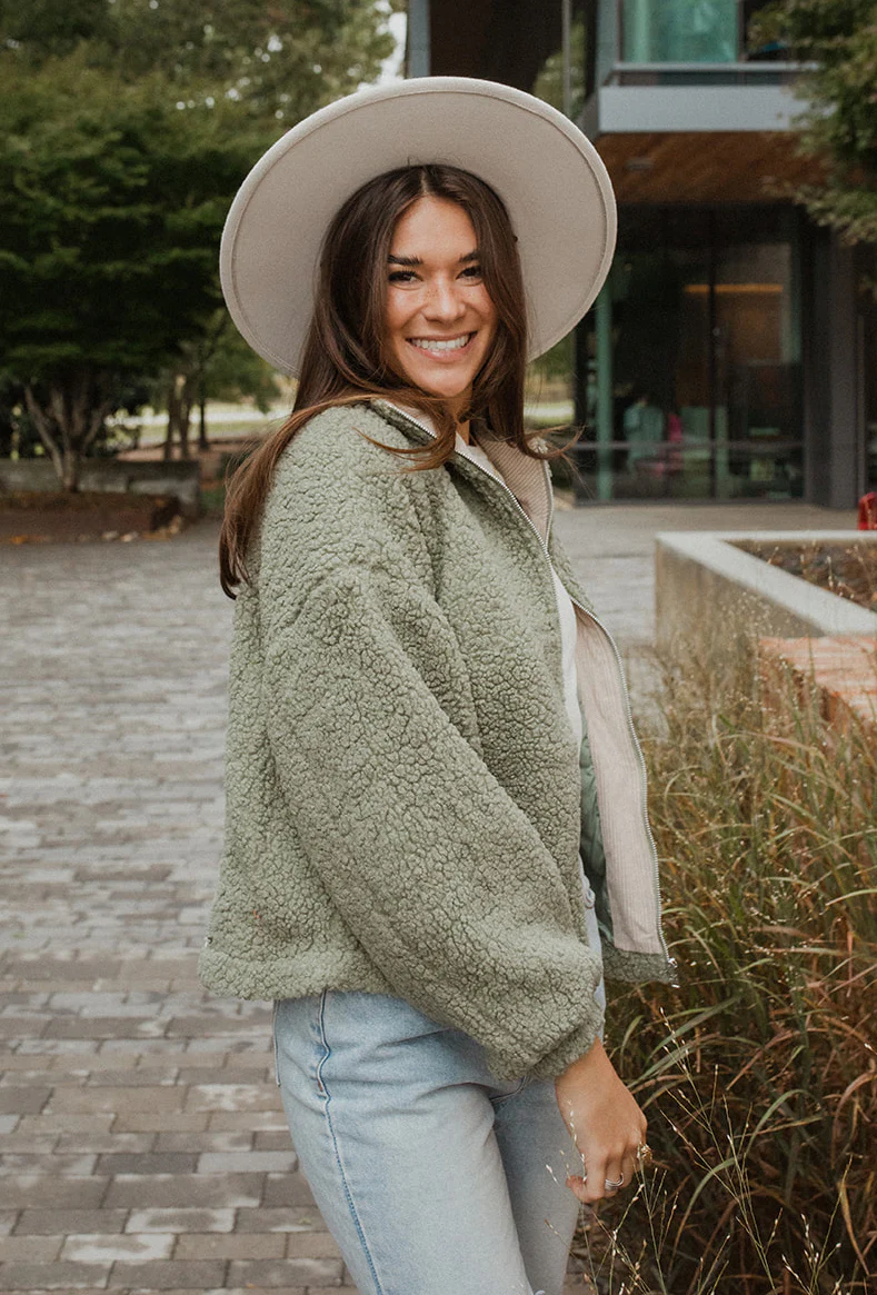 Good Morning Teddy Jacket in Sage - Image 6