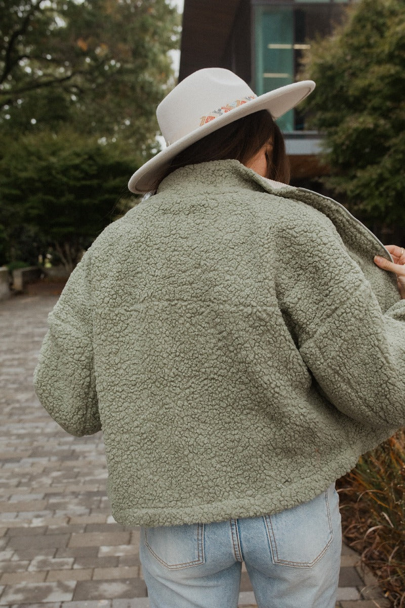 Good Morning Teddy Jacket in Sage - Image 7