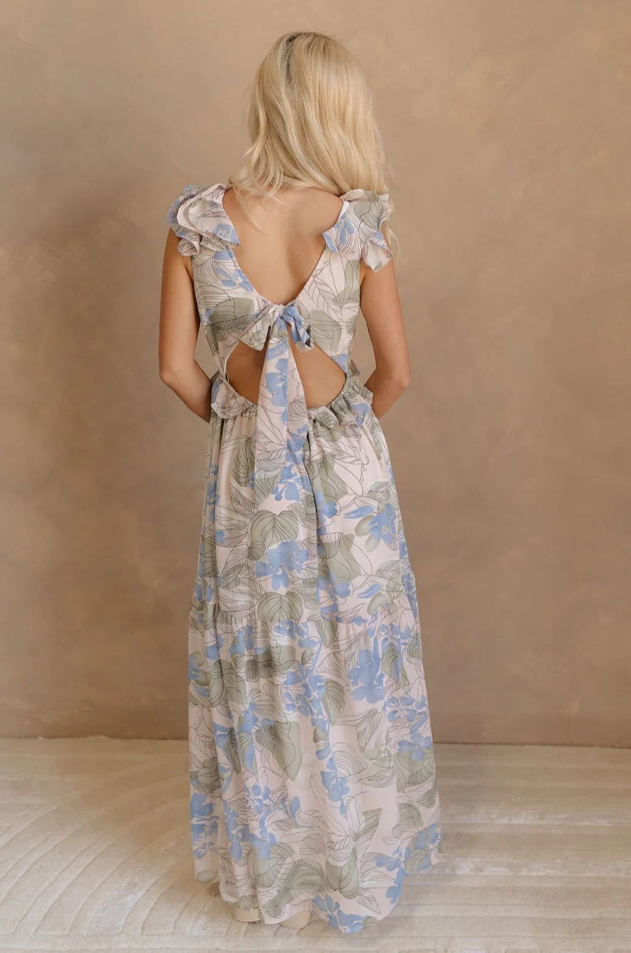 Grace Blush Multi Floral Ruffle Maxi Dress - Image 11