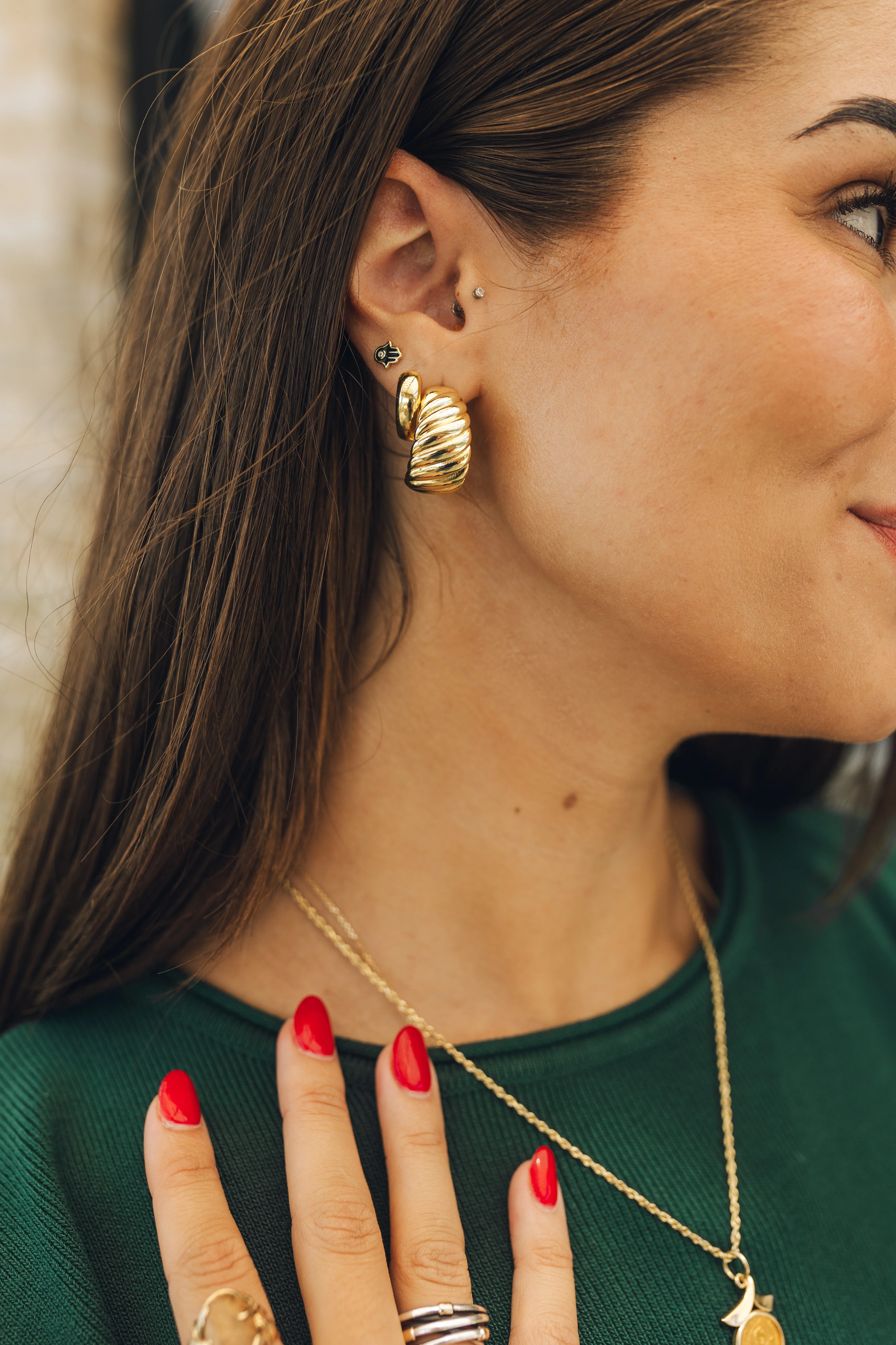 Grace Gold Dipped Chunk Hoops