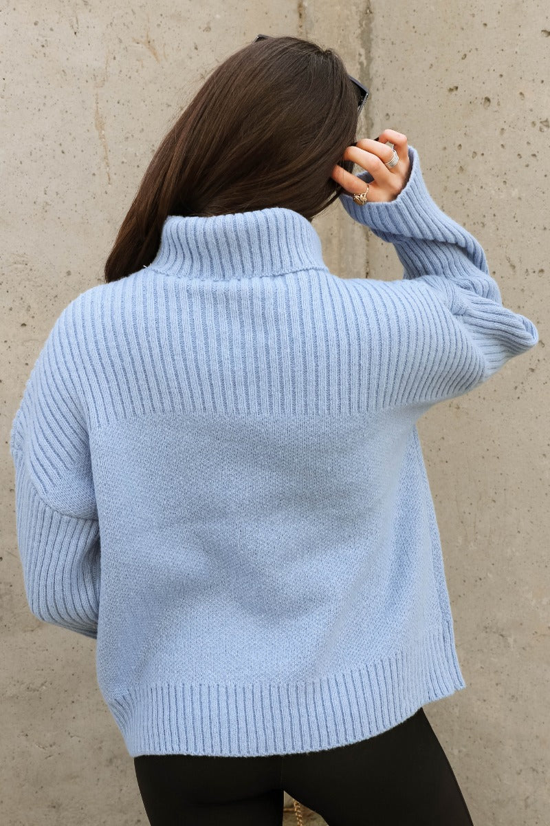 Grace Light Blue Long Sleeve Sweater - Image 5