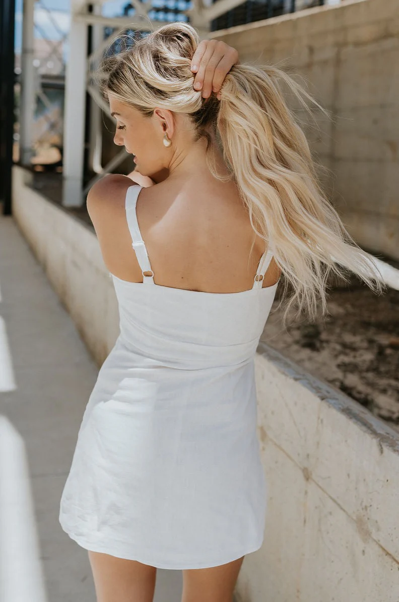Grace Side Ruched Square Neckline Mini Dress - Image 4