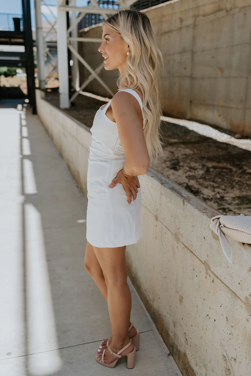 Grace Side Ruched Square Neckline Mini Dress - Image 8