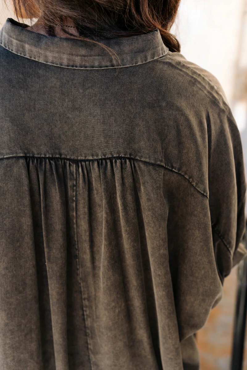 Grace Washed Black Short Sleeve Top - Image 6
