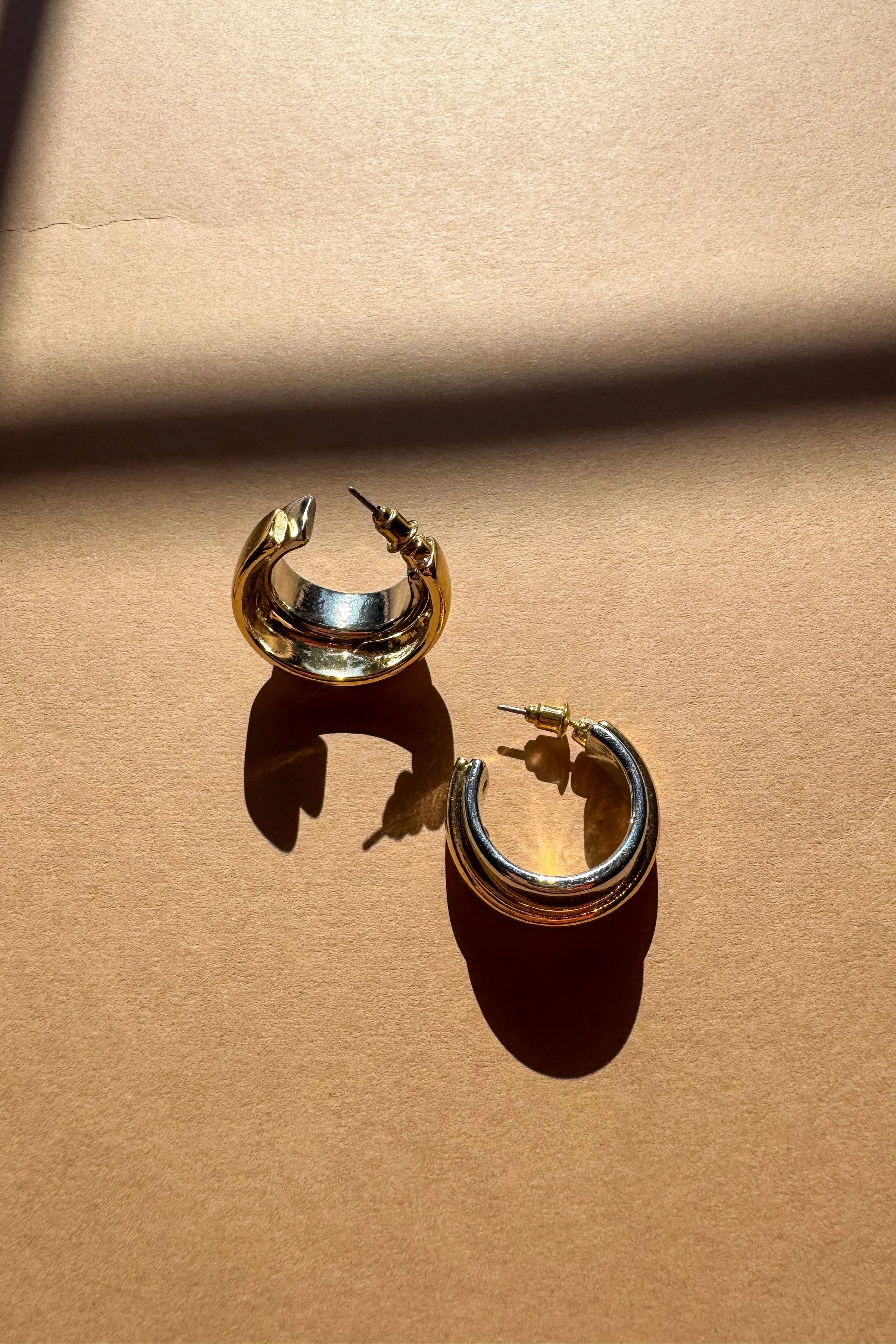 Hadley Gold & Silver Hoop Earrings