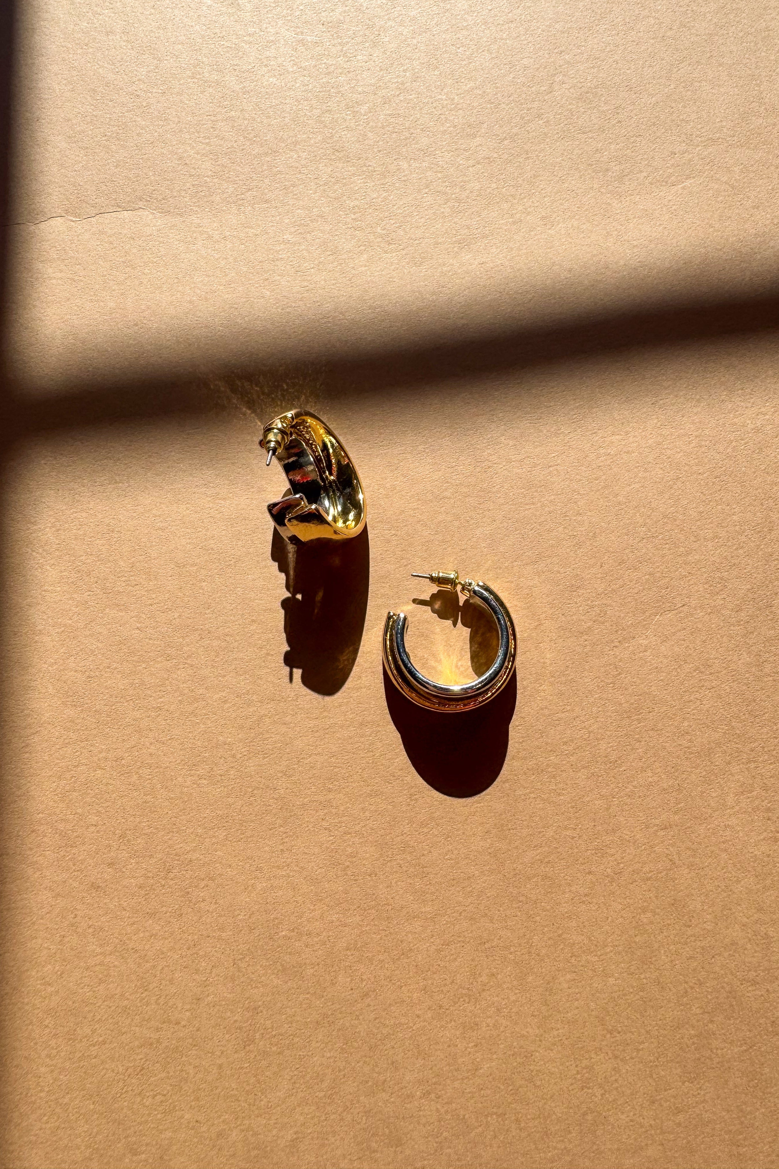 Hadley Gold & Silver Hoop Earrings - Image 2