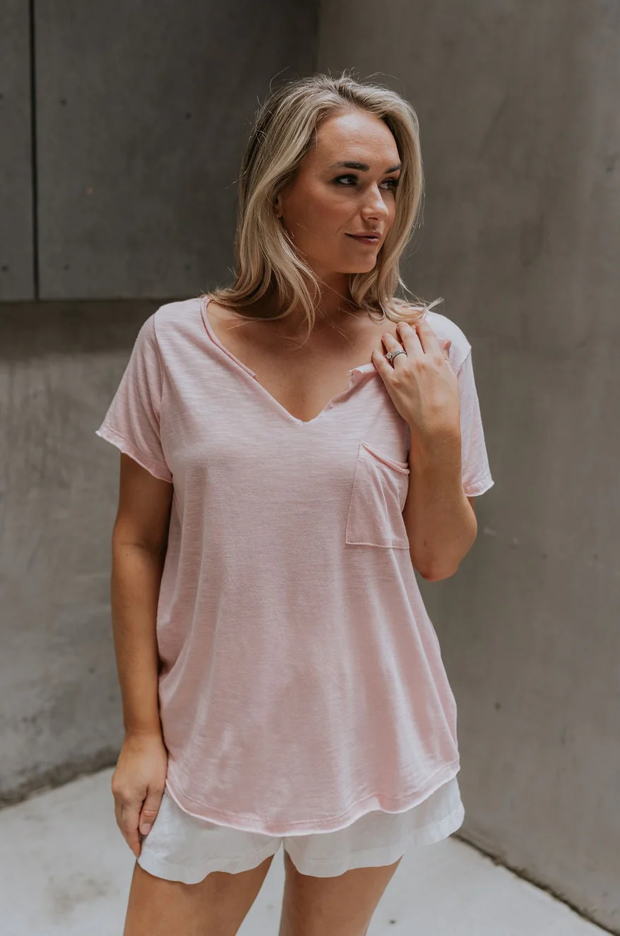 Hadley Light Pink Short Sleeve Top