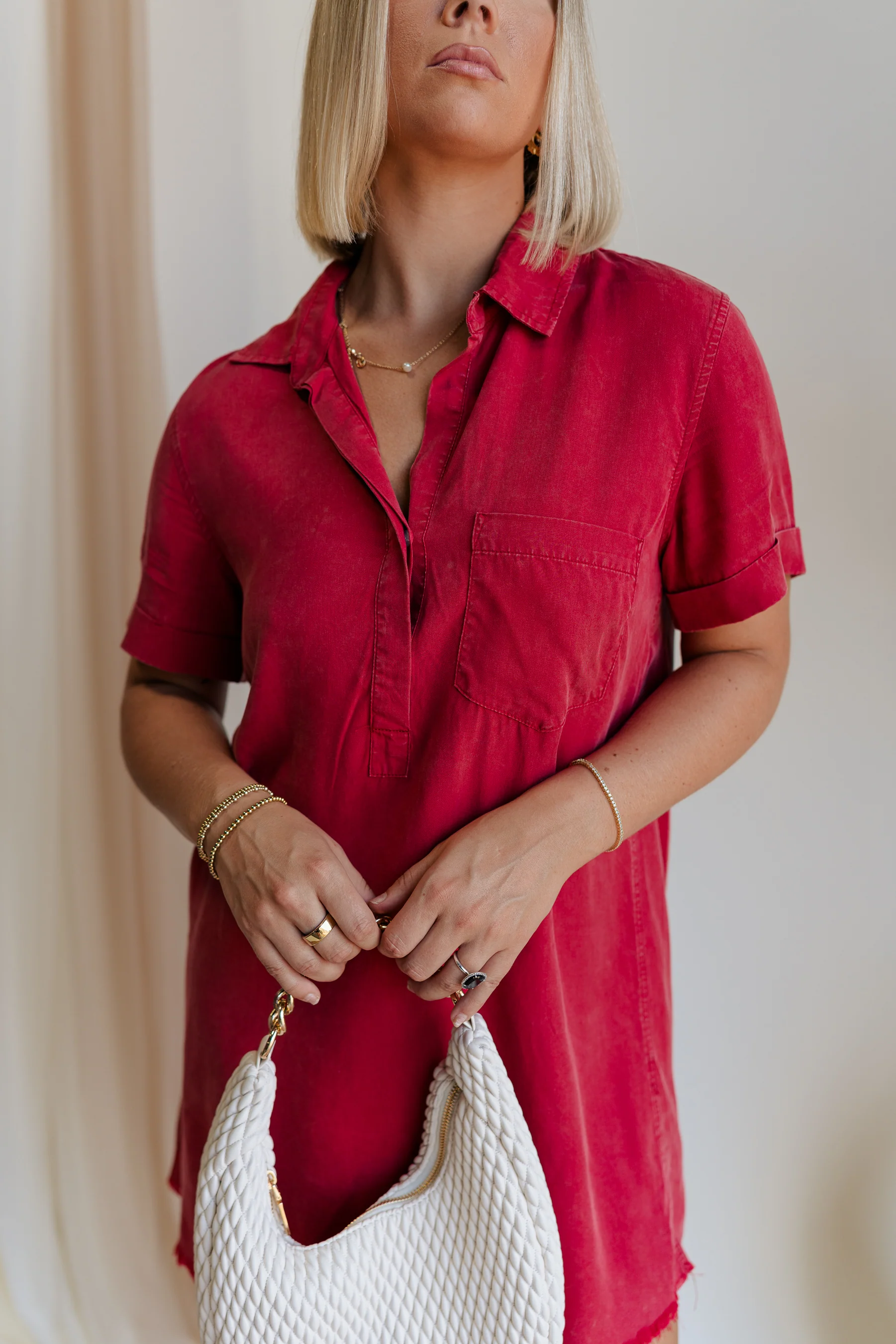 Hailey Crimson Red Mini Dress - Image 2