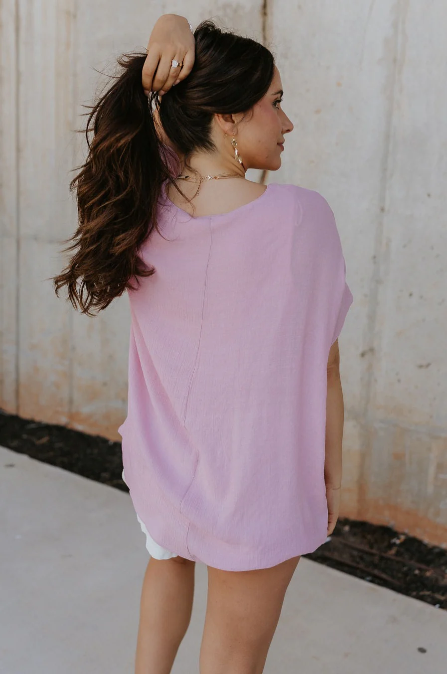 Haisley Pink Mauve Short Sleeve Top - Image 5