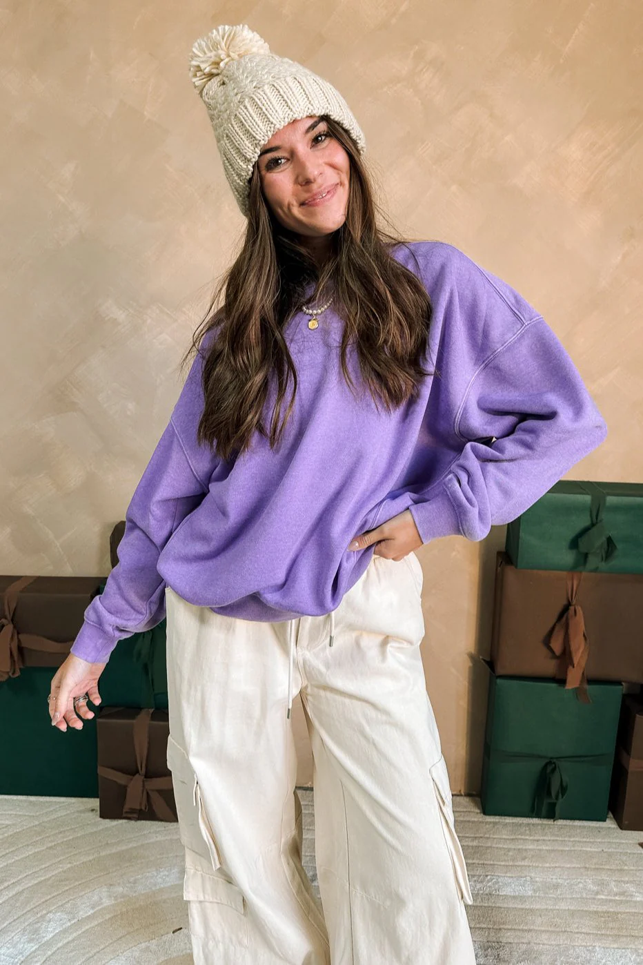 Haley Washed Lavender Pullover