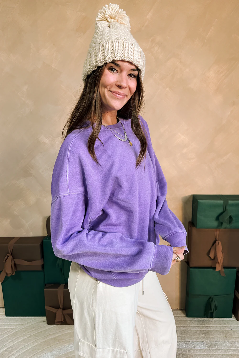 Haley Washed Lavender Pullover - Image 2