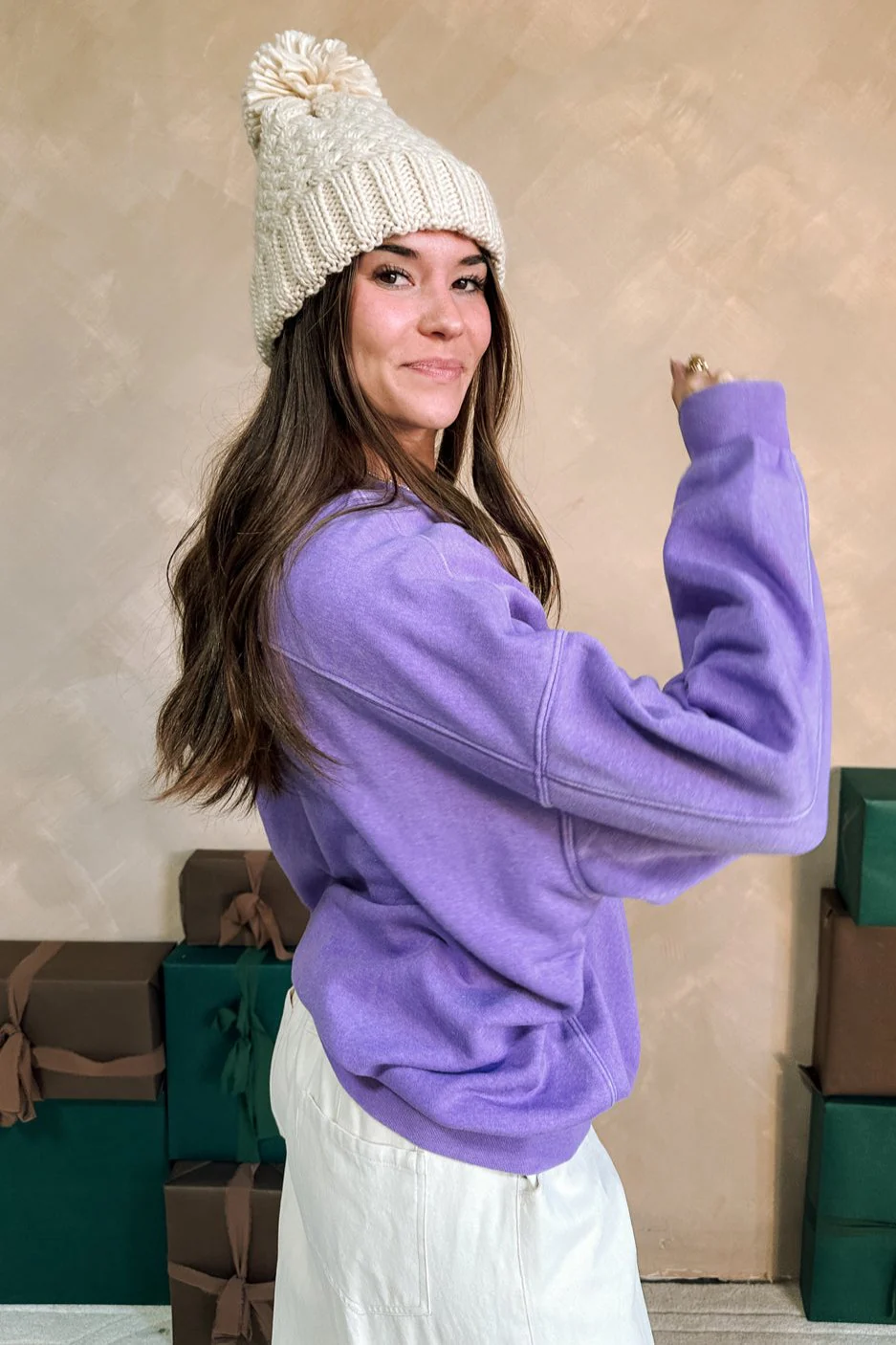 Haley Washed Lavender Pullover - Image 3