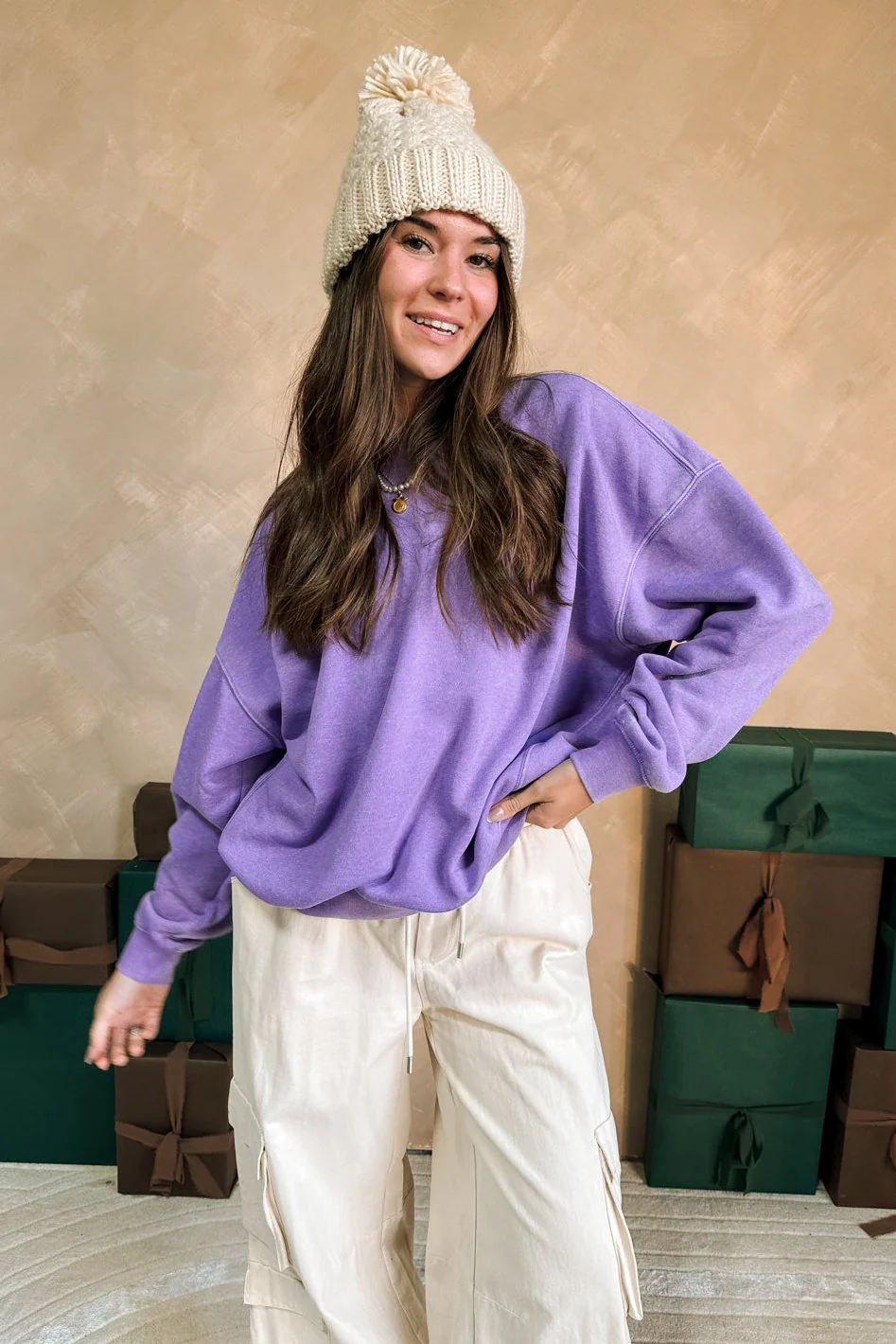 Haley Washed Lavender Pullover - Image 5
