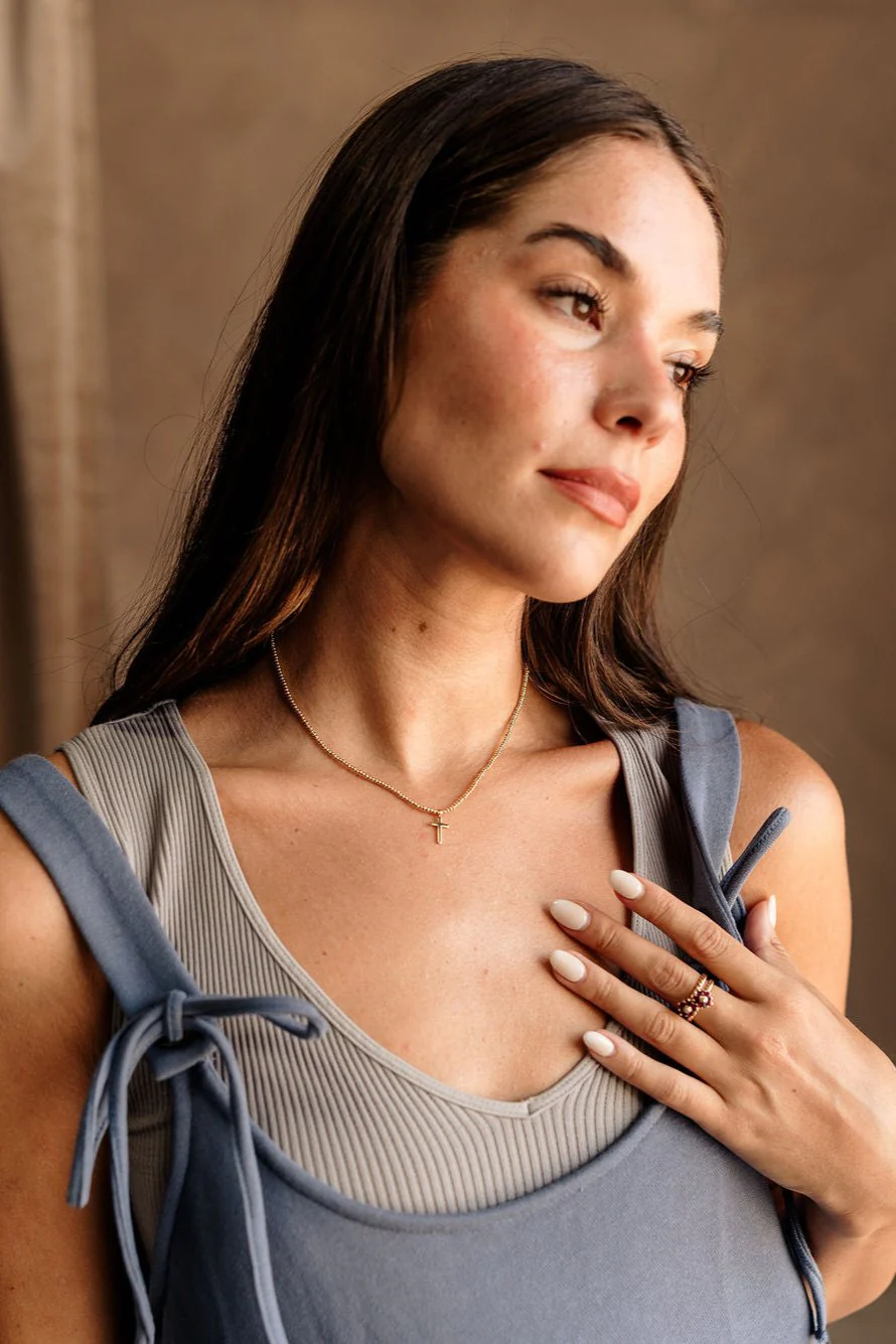 Hallie Gold Dipped Cross Necklace - Image 2