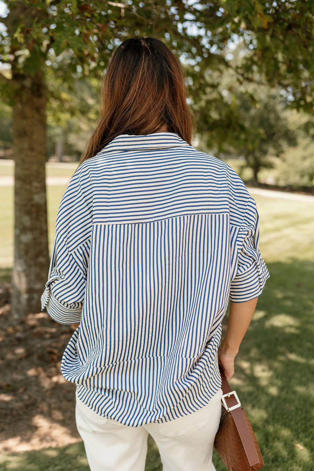 Hallie Navy & White Striped Top - Image 8