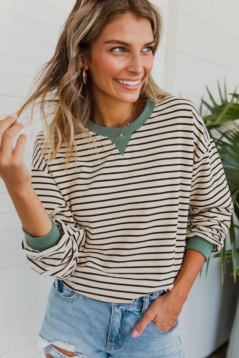 Hamptons Striped Sweatshirt