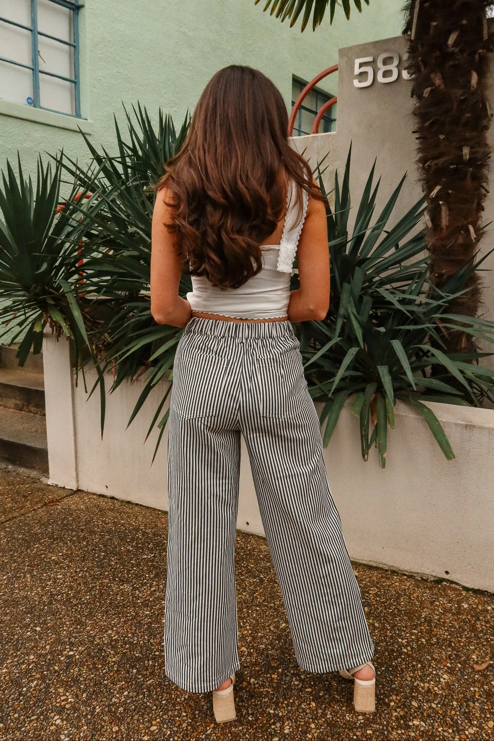 Hanna Cream & Black Striped Pants - Image 8