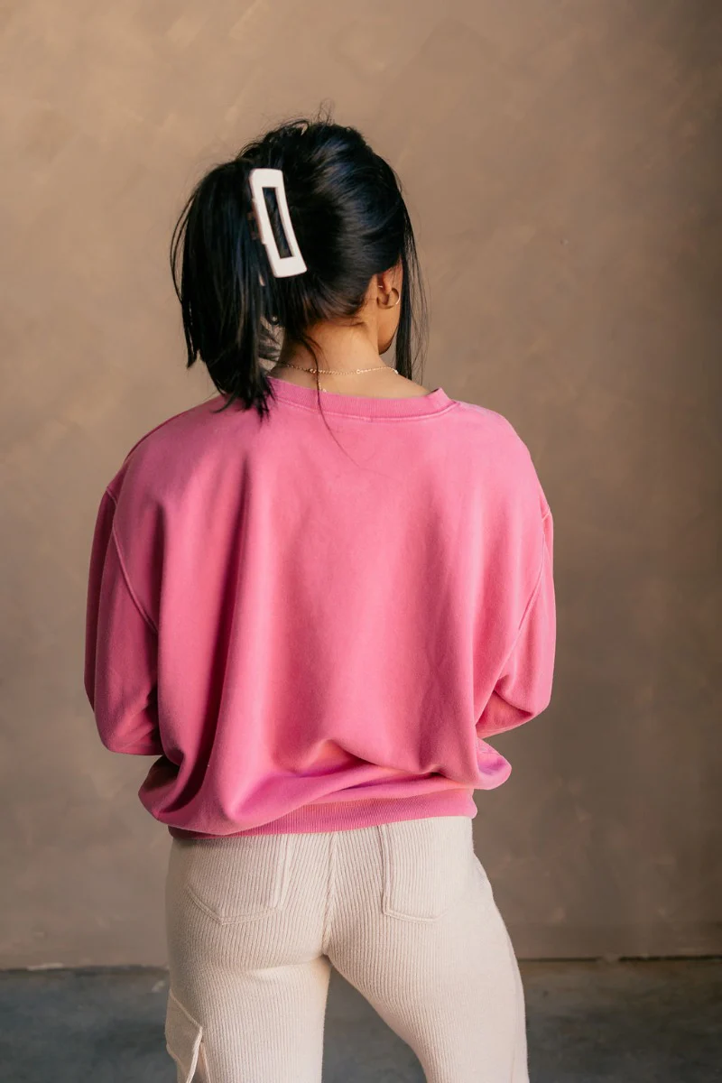 Hannah Fuchsia Crew Neck Sweatshirt - Image 5