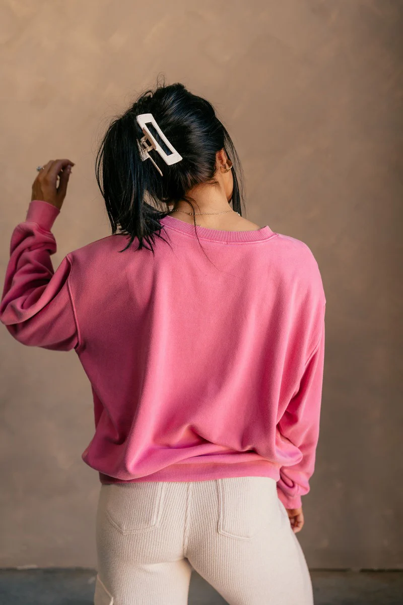 Hannah Fuchsia Crew Neck Sweatshirt - Image 6
