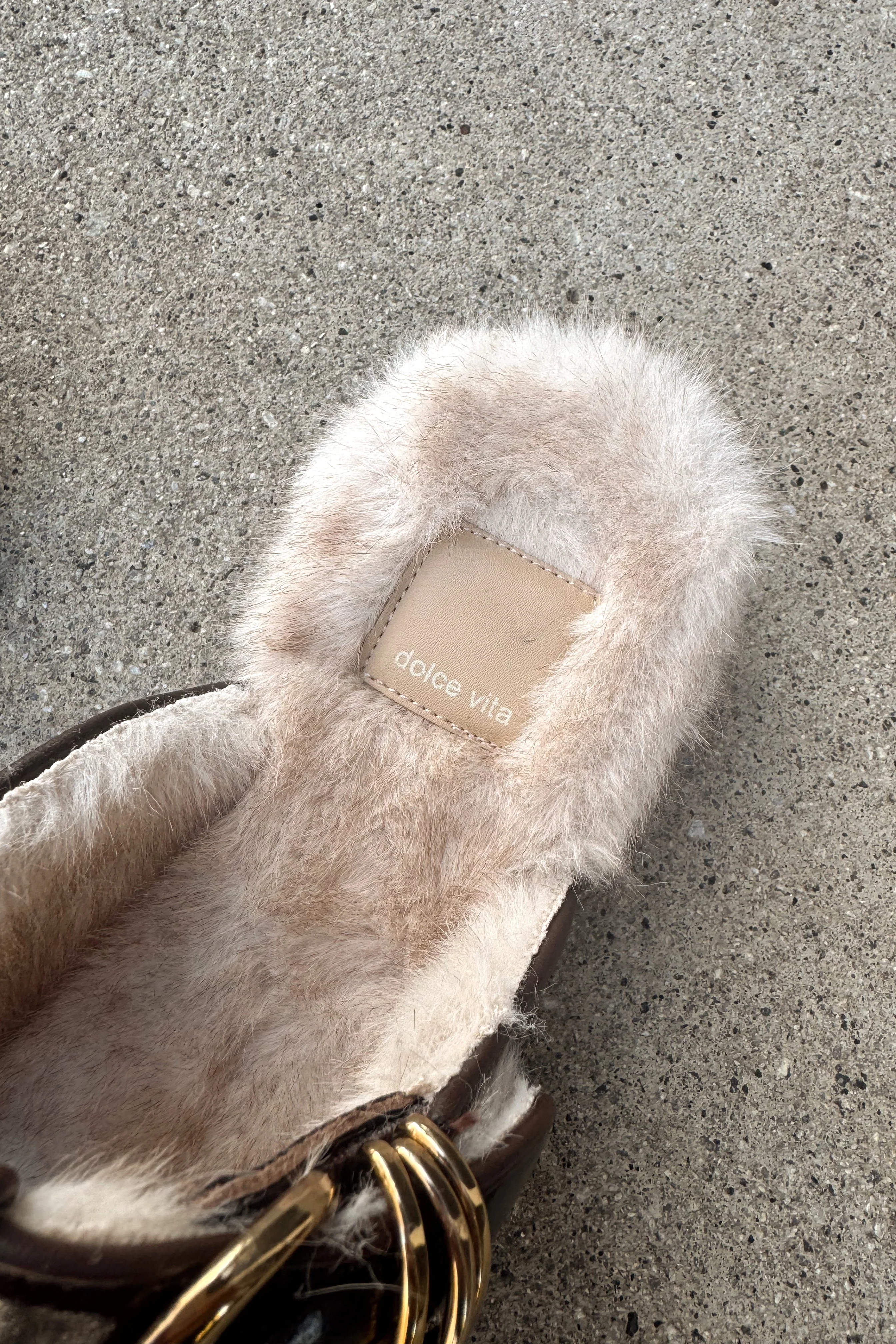 Harlah Chocolate Leather Plush Flats - Image 7
