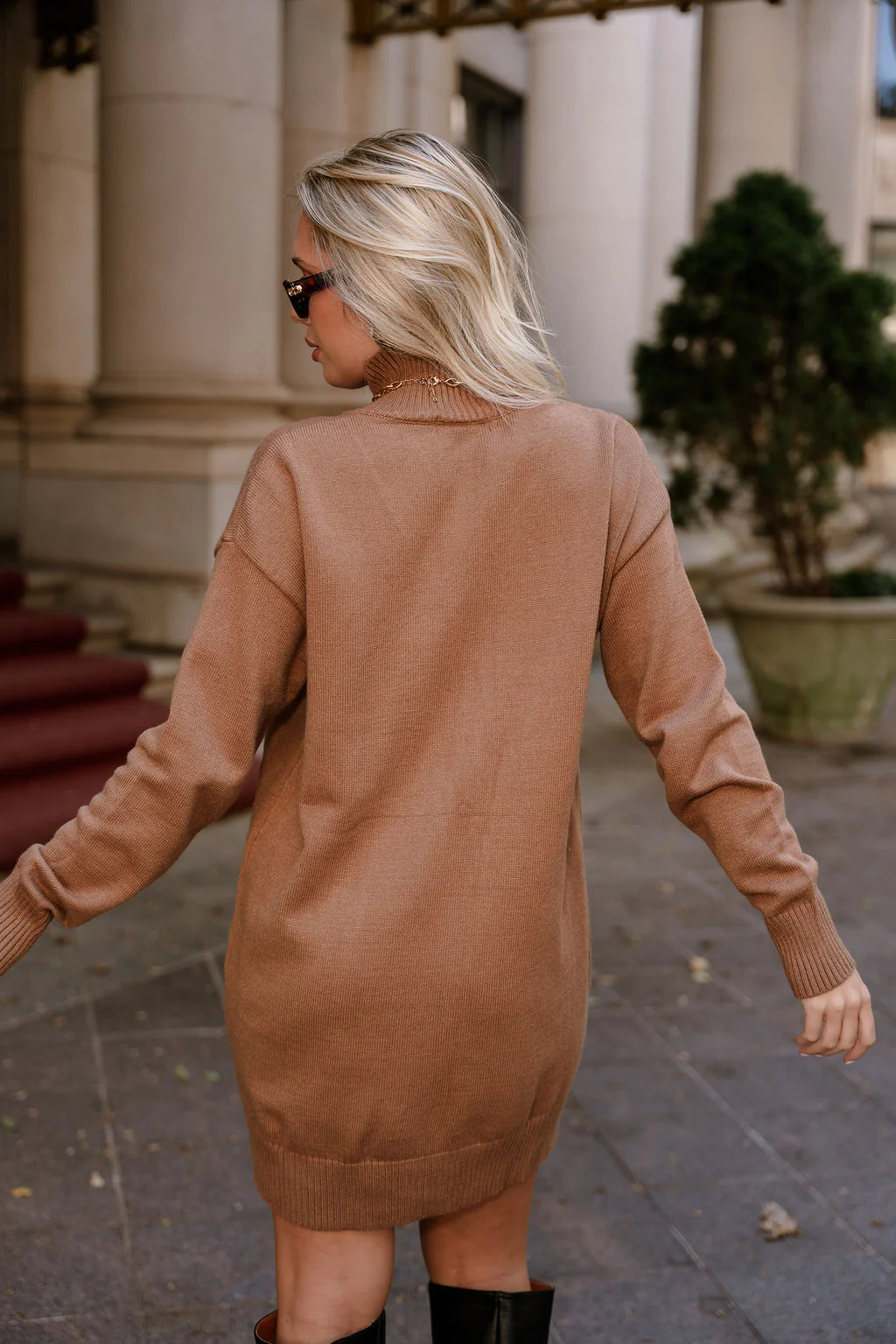 Harlow Light Brown Sweater Dress - Image 4