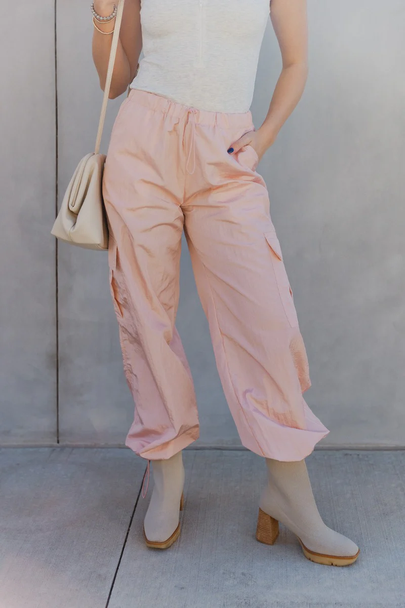 Harper Blush Cargo Drawstring Pants - Image 2
