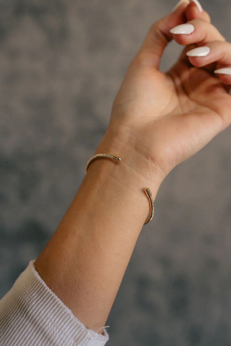 Harper Gold Textured Bangle Bracelet