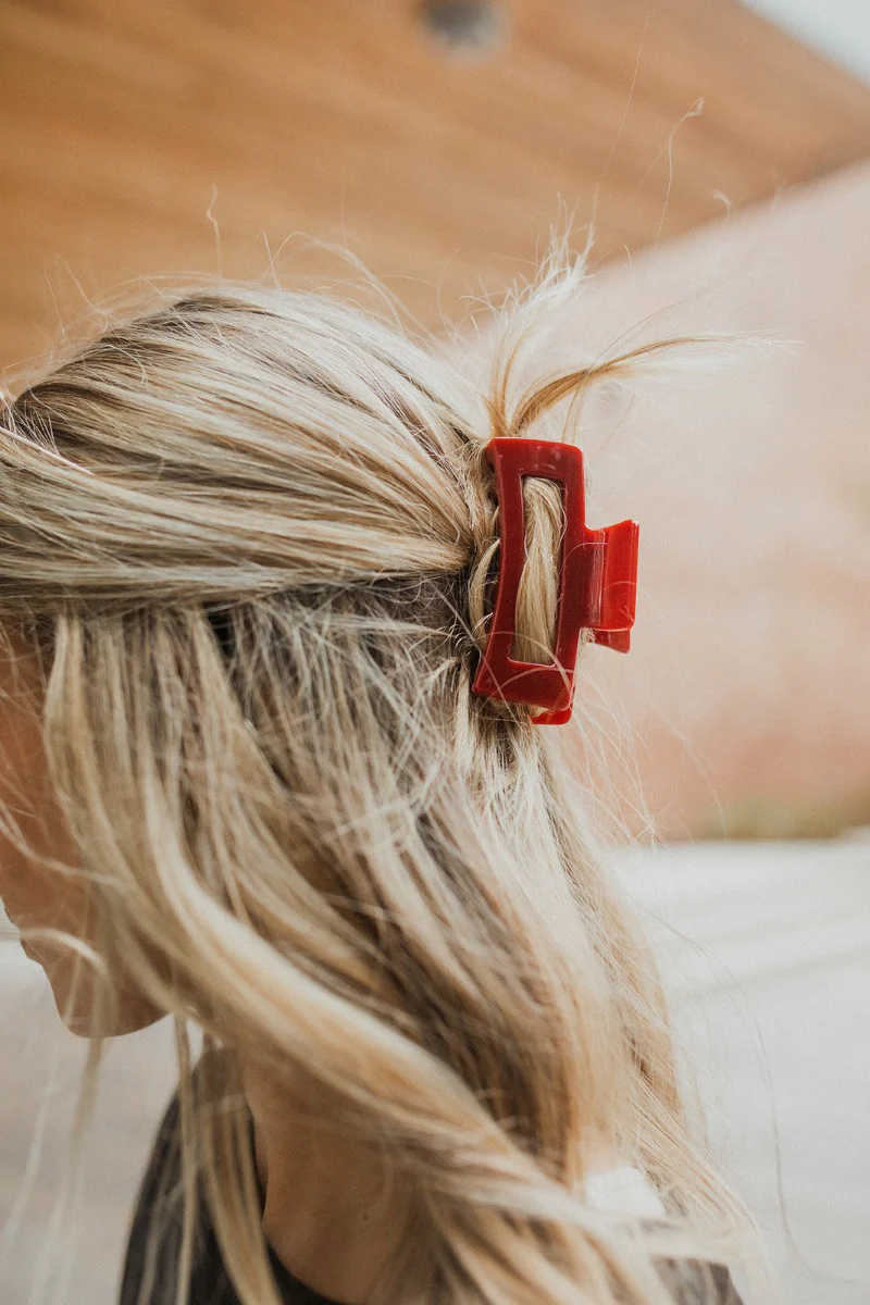 Harper Hair Clip in Cranberry