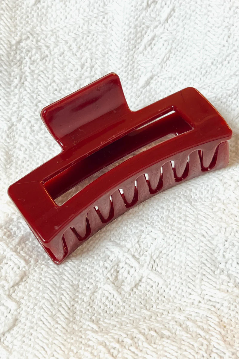 Harper Hair Clip in Cranberry - Image 3