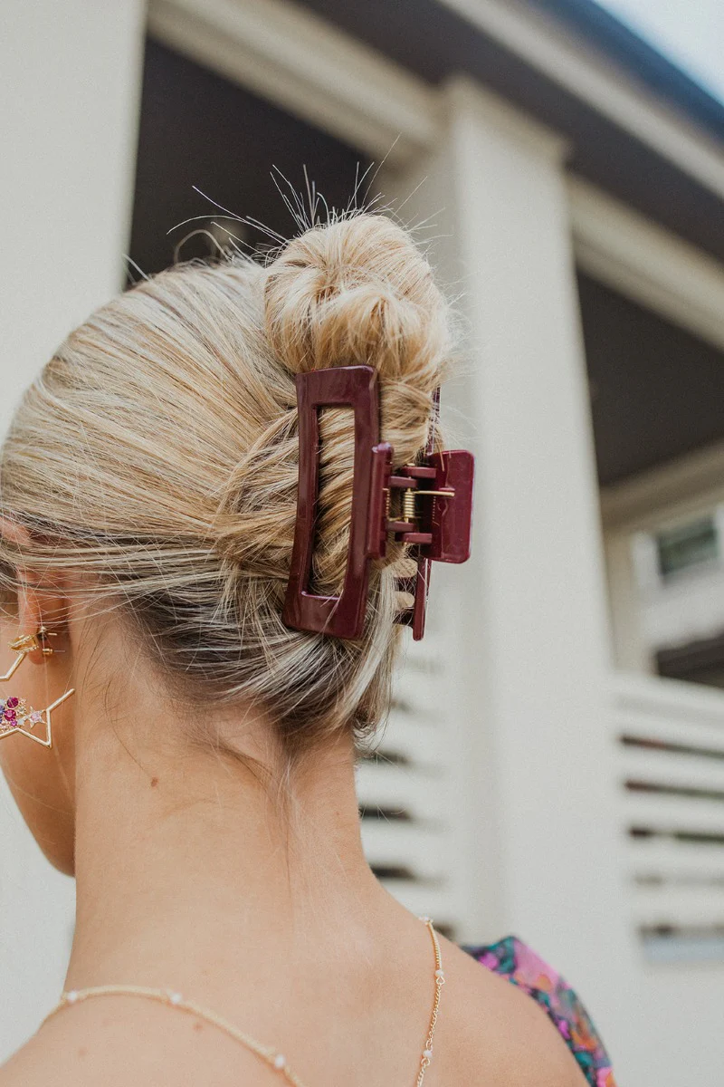 Harper Hair Clip in Wine - Image 3