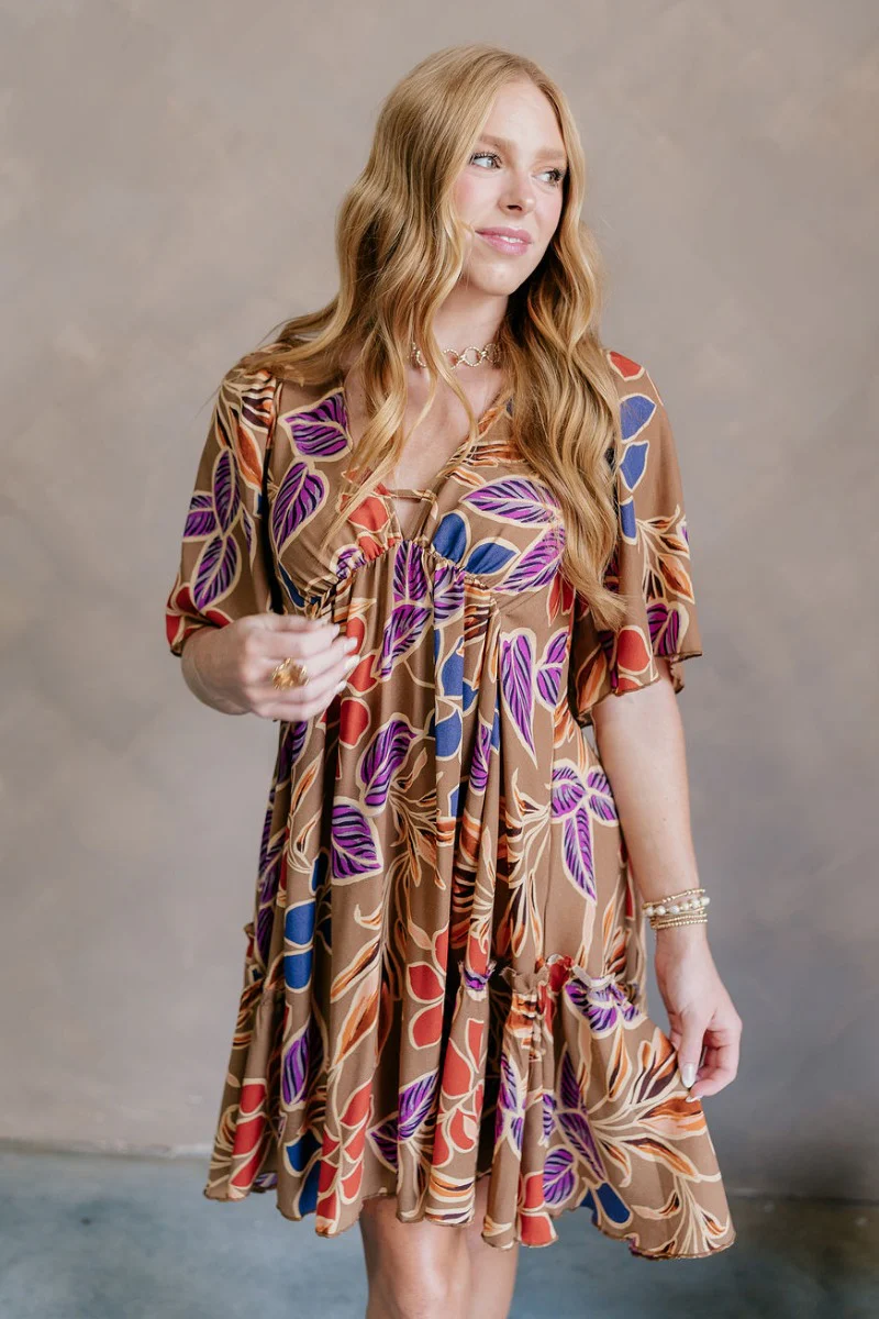 Harper Multi Floral Mini Dress - Image 2