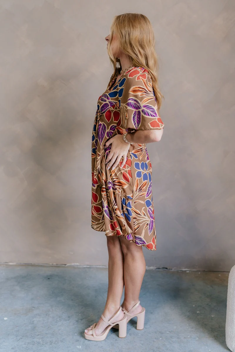 Harper Multi Floral Mini Dress - Image 3