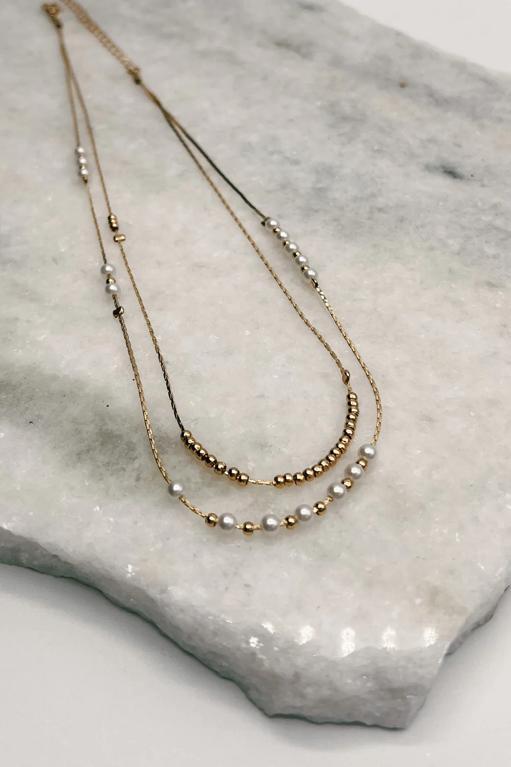 Harper Pearl and Gold Necklace - Image 2