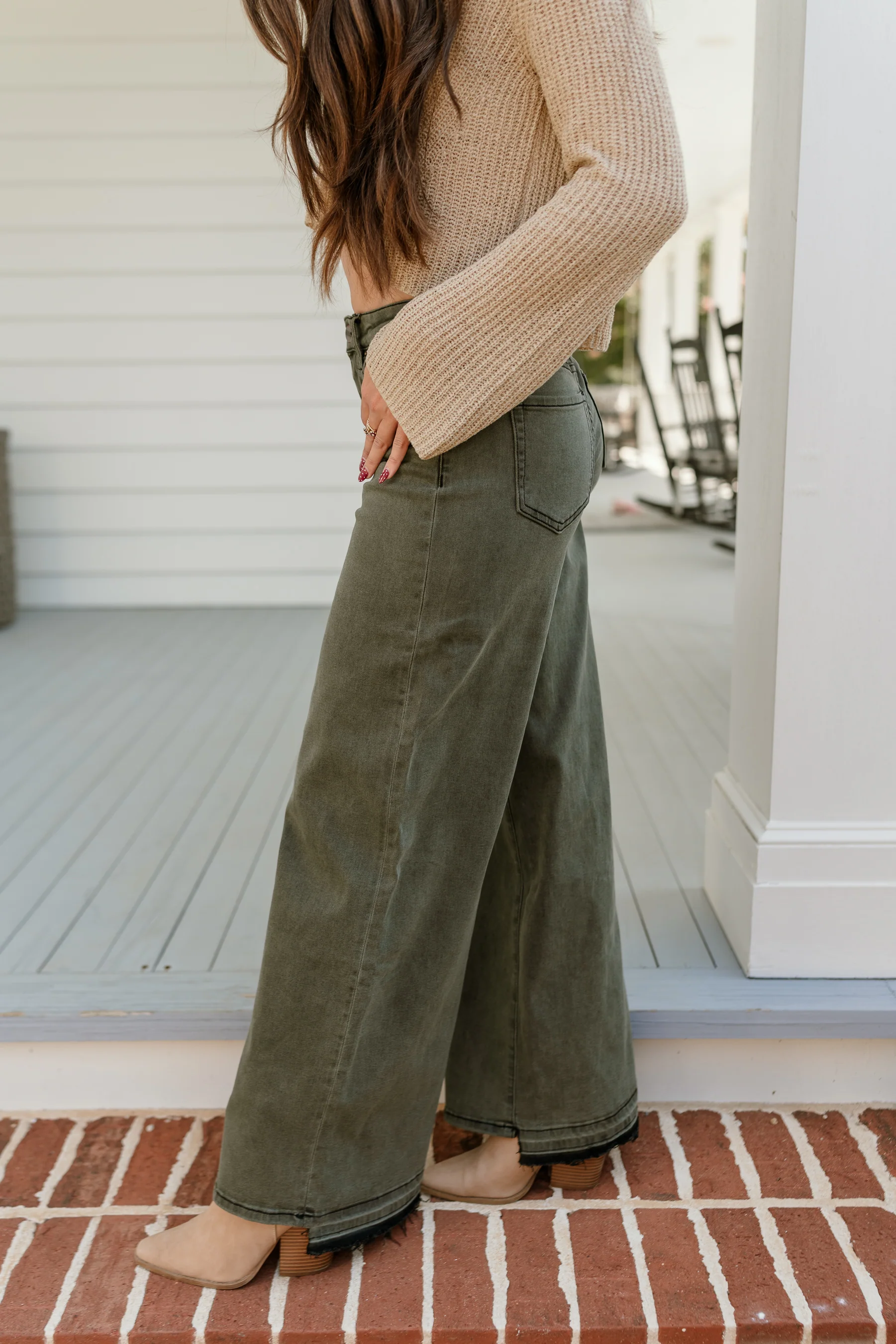 Harriet Olive & Black Wide Leg Jeans - Image 5