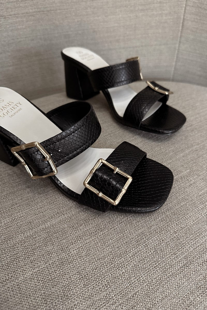 Havana Black Heeled Sandals