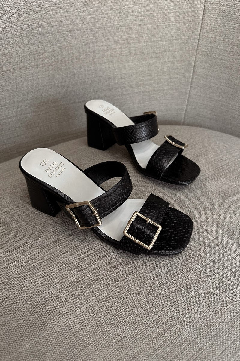 Havana Black Heeled Sandals - Image 2