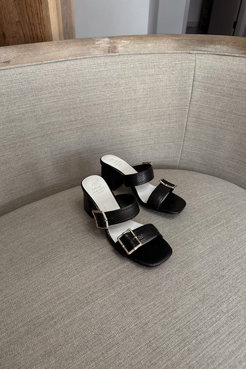 Havana Black Heeled Sandals - Image 4