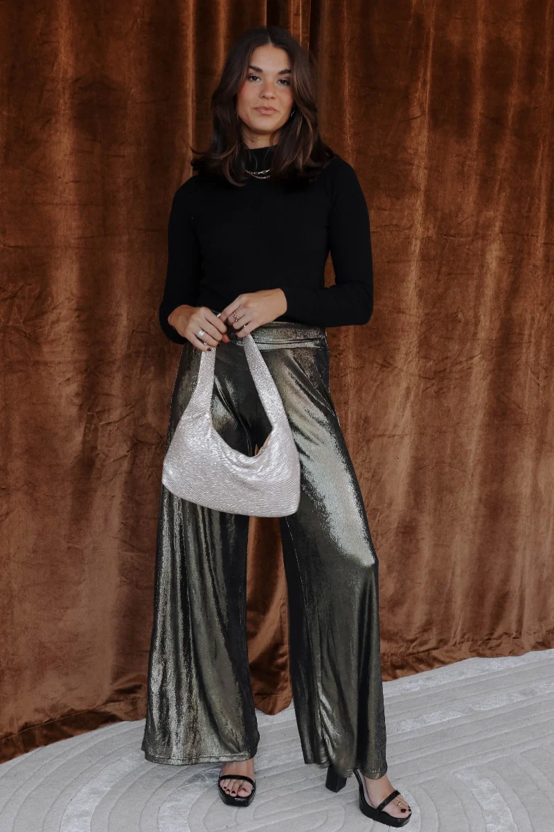 Haven Gold & Black Flare Pants - Image 2