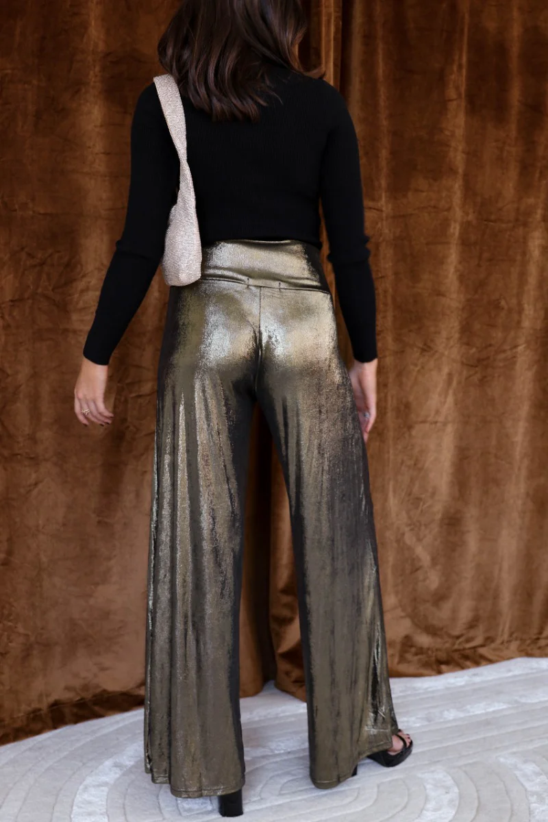 Haven Gold & Black Flare Pants - Image 7