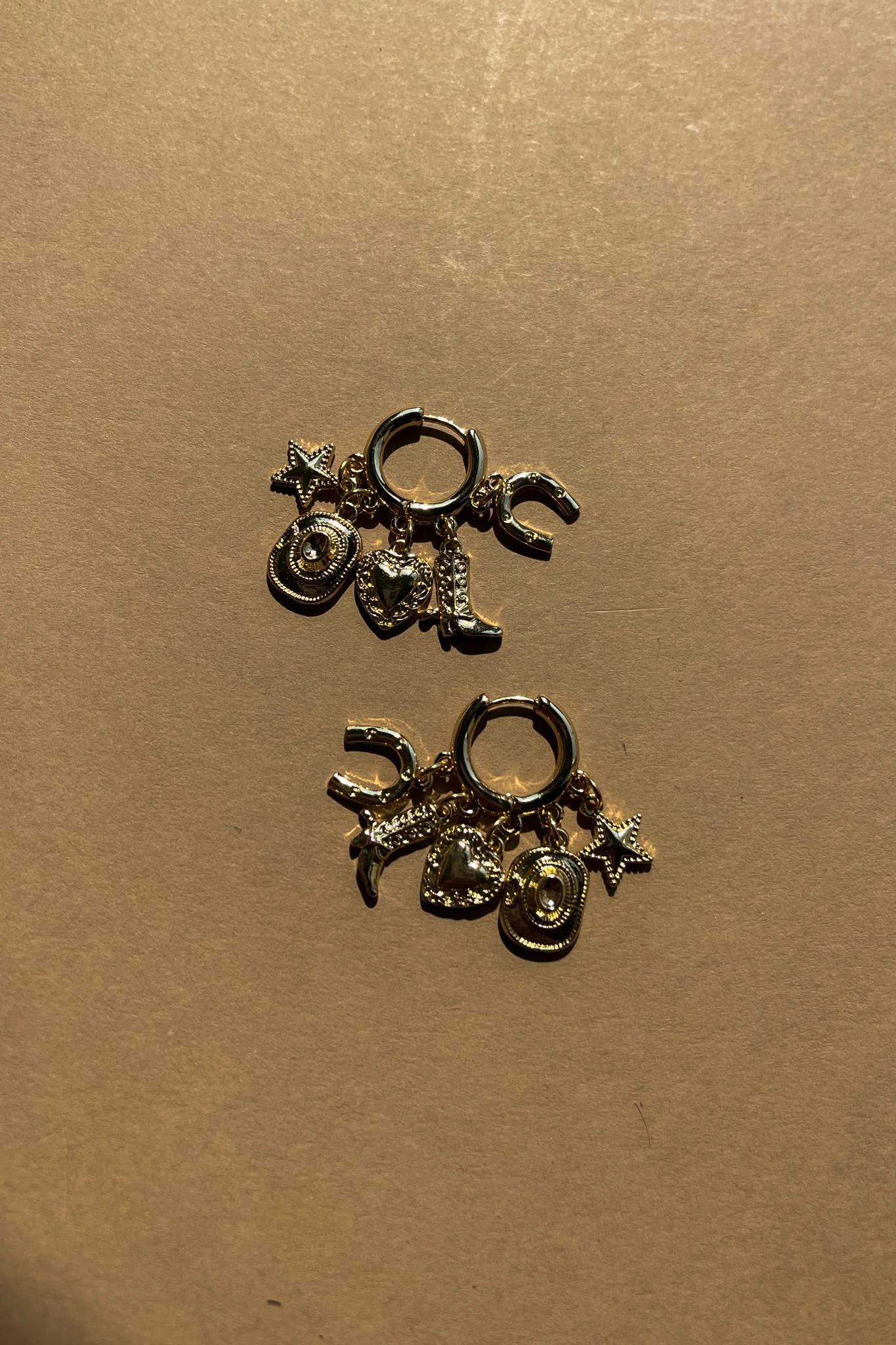 Hayden Gold Charm Huggie Earrings - Image 3