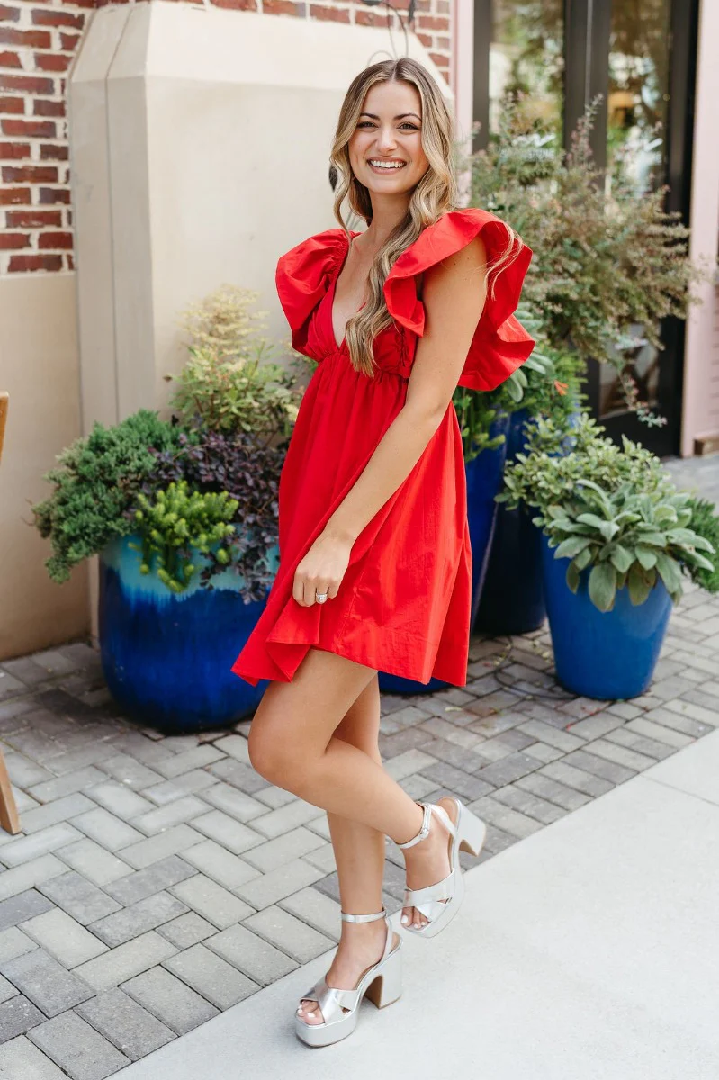 Heart Breaker Dress In Red - Image 2