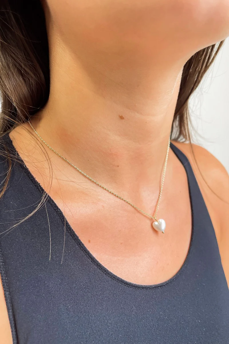 Heart of Gold Pearl Necklace