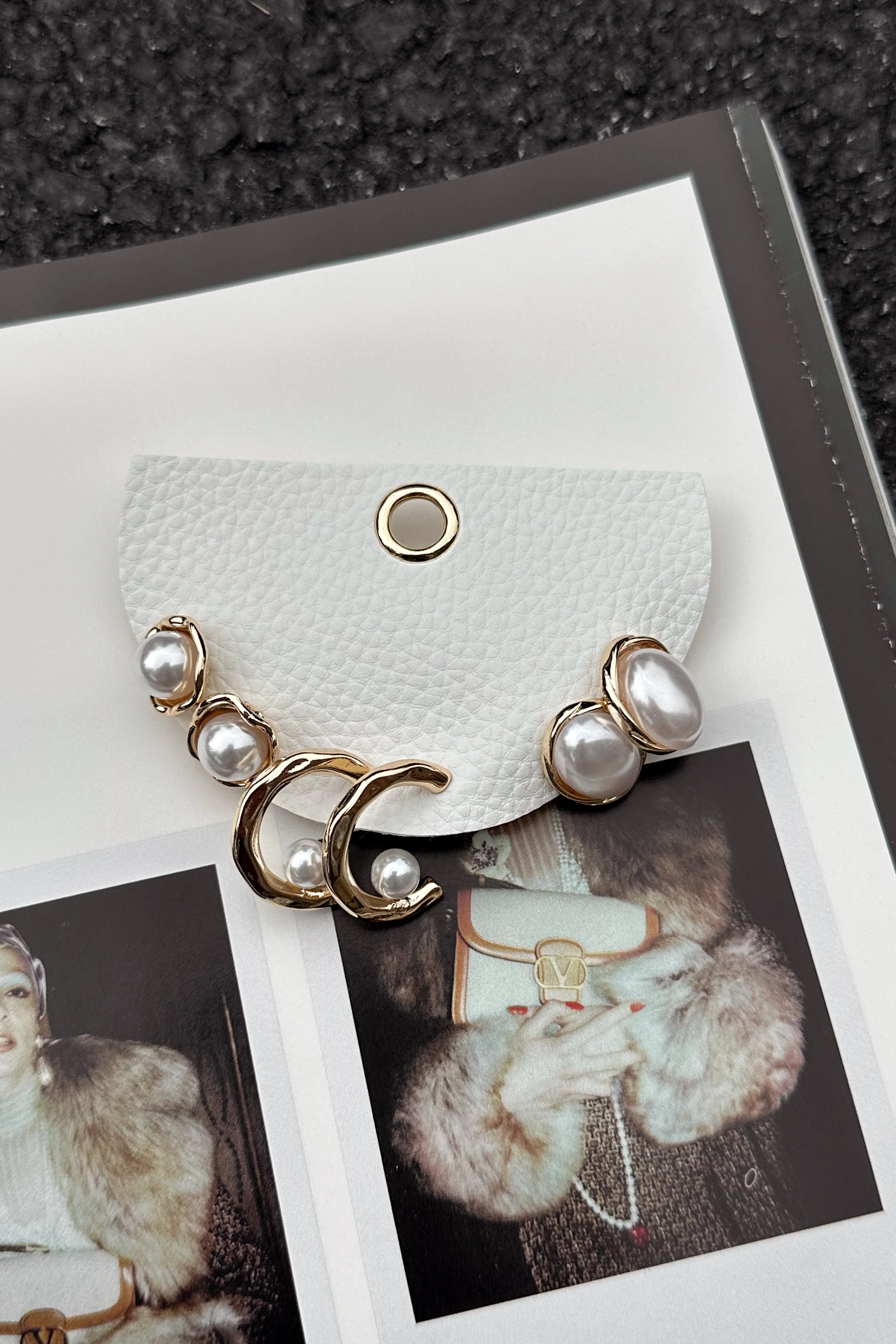 Heather Gold & Pearl Earring Set