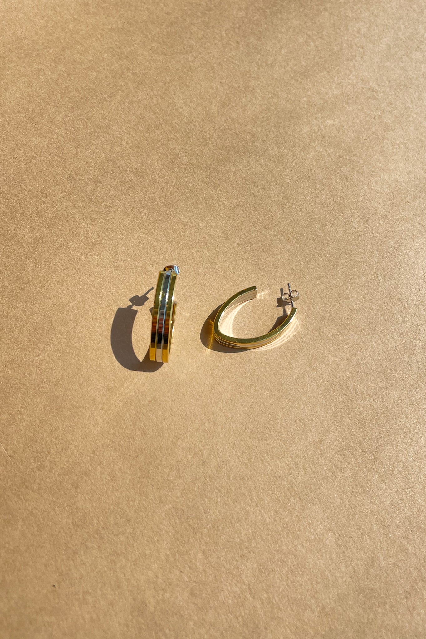 Heidi Gold & Silver Scooped Hoop Earrings