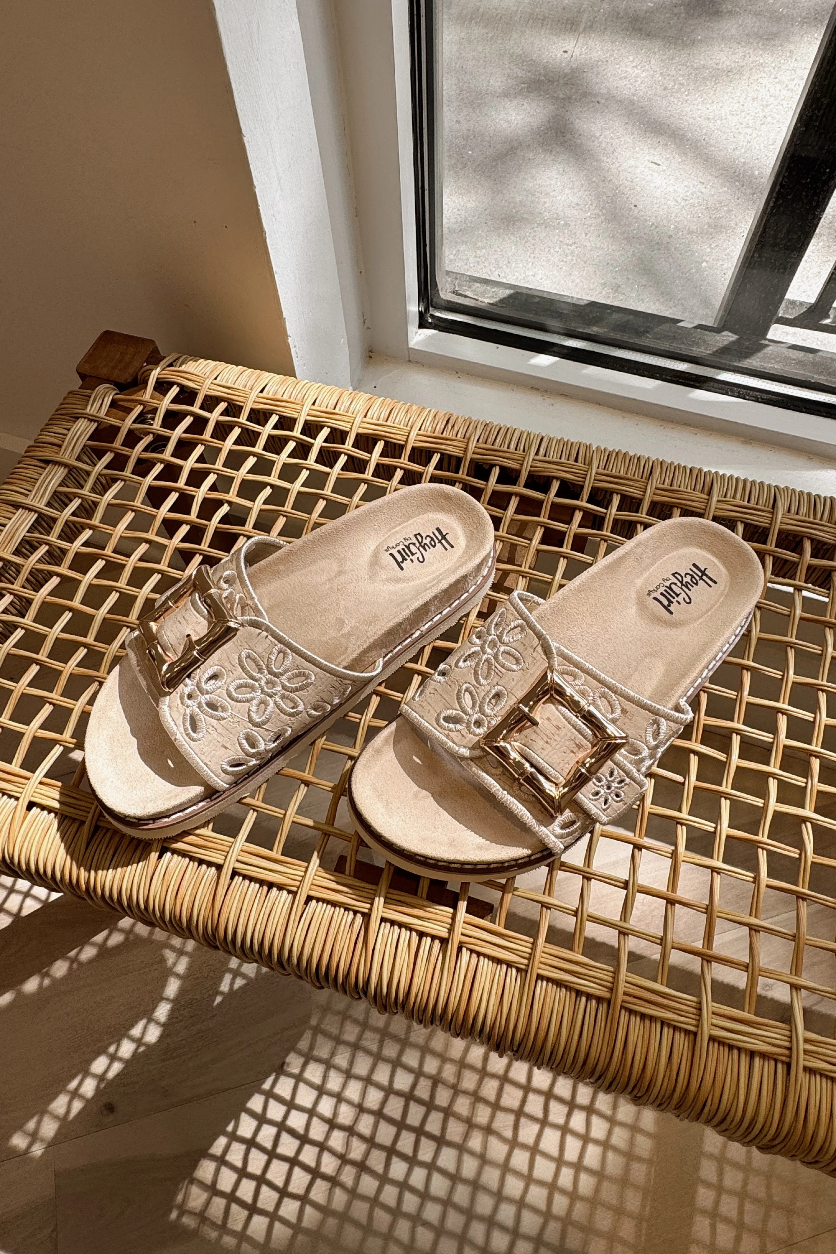 Hey Girl by Corkys Slide in My DM Natural Sandal