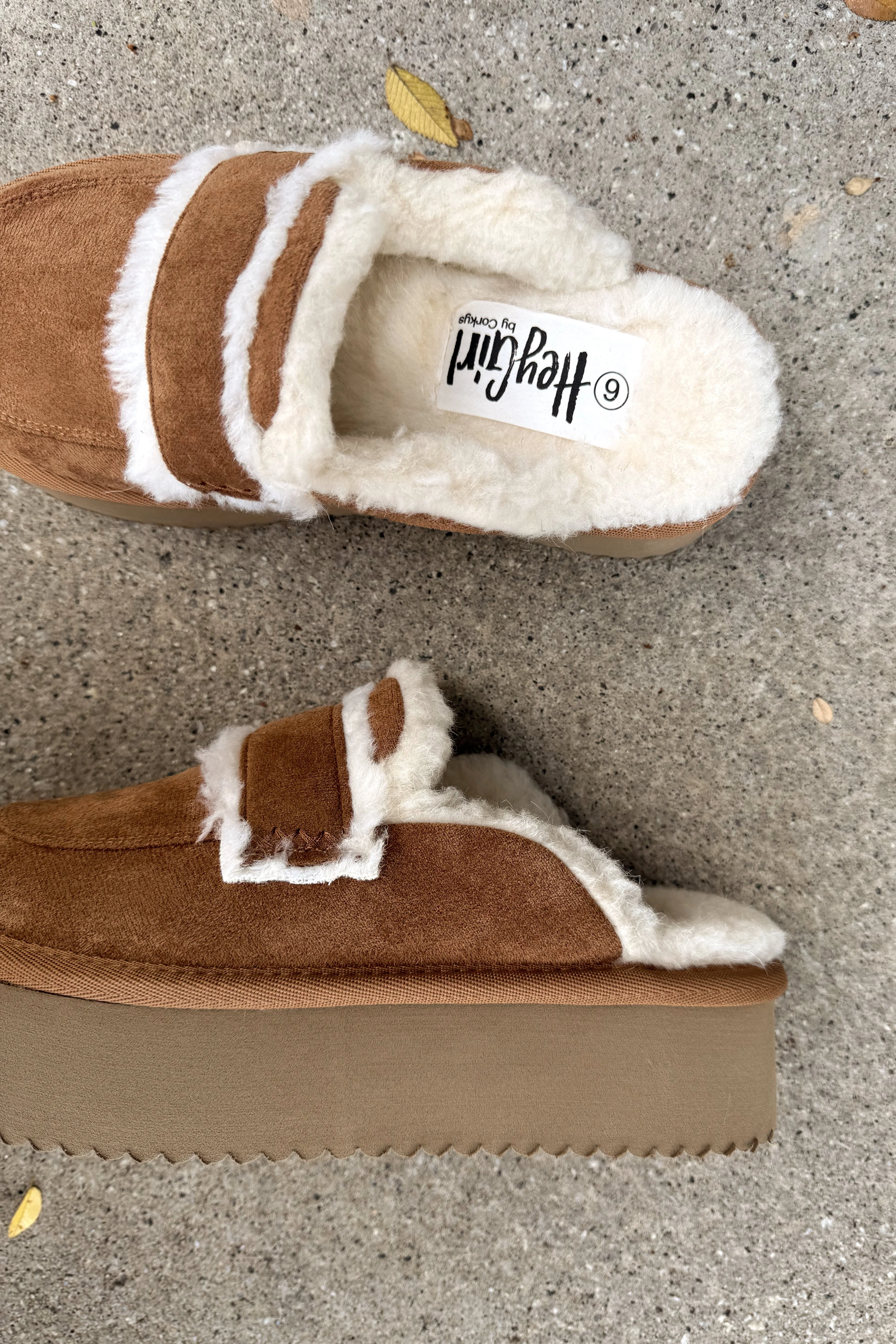 Hey Girl by Corkys Veg Out Camel Suede Platform Clog - Image 2