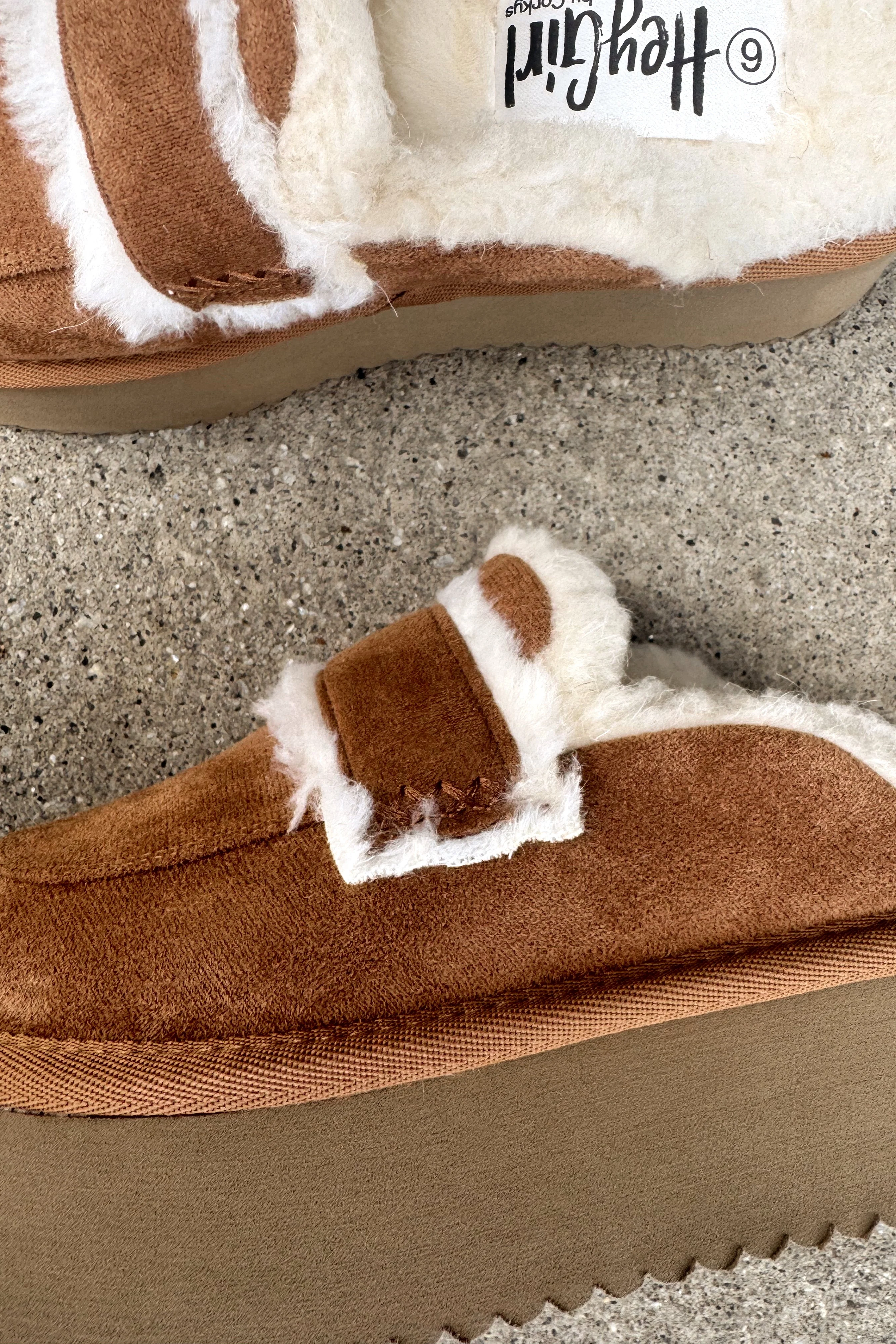 Hey Girl by Corkys Veg Out Camel Suede Platform Clog - Image 6