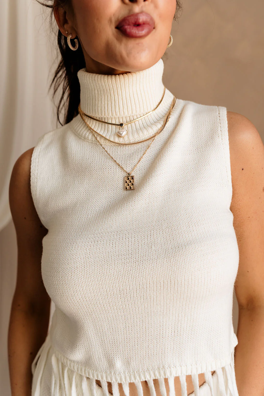 Hillary Ivory Fringe Sweater Tank - Image 7