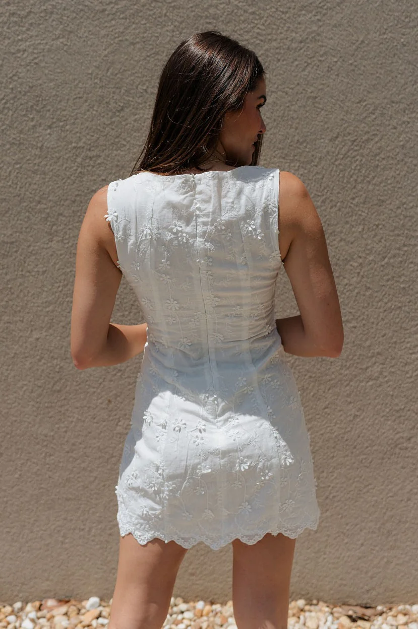 Holland White Floral Mini Dress - Image 3