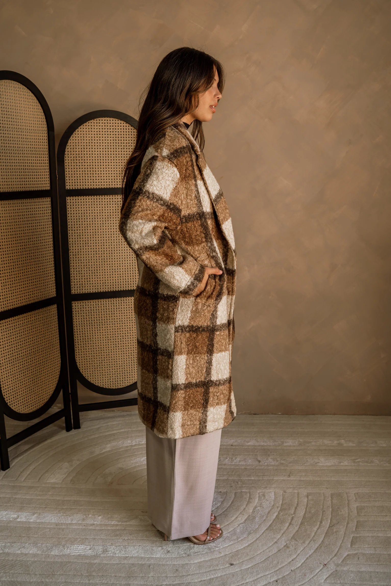 Holly Brown & Tan Plaid Coat - Image 4